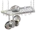 Rectangular Ceiling Rack - Hanging Pot and Pan Rack (Stainless Steel) (3" H x 18" W x 36" D)