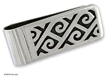 Sterling silver money clip, 'Hypnotic Waves'