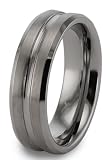Tungsten Carbide Ring Grooved Center Brushed And Polished 8mm