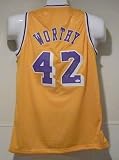 James Worthy Autographed Los Angeles Lakers Yellow Jersey