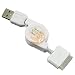 White Retractable USB Data Charging Cable