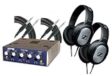 Pair of Sennheiser HD201 Headphones with Presonus HP4 Headphone Amplifier and 2 ¼