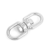 uxcell　アイスイベル　304ステンレス鋼　シルバートーン　ダブルアイスイベルフック　 47 x 20 x 10mm