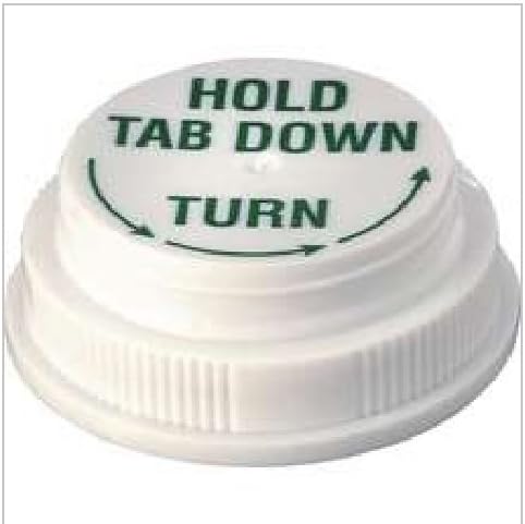 1-Clic Reversible Cap, White, 30/40/60 Dram, 50 Count