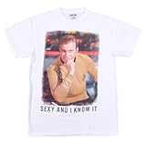 Star Trek Captain Kirk I'm Sexy And I Know It Men's T-Shirt (White, Medium))