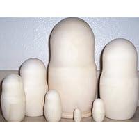 Plain Blank Unpainted Russian Nesting Doll *Paint yourself* Hefty * 7 pc / 8 in * u-507