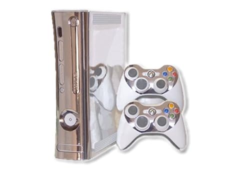 Xbox 360 Skin - NEW - SILVER CHROME MIRROR system skins faceplate decal mod