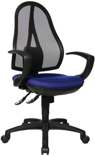Topstar OP20QG26 B&uuml;rodrehstuhl Open Point SY inklusiv Armlehnen / Stoffbezug blau