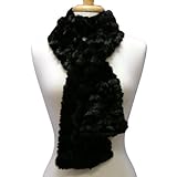 Black Luxurious Faux Cloche Fur Stole Scarf