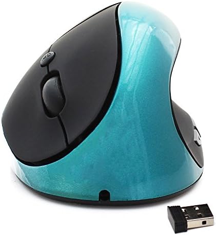 Fire LA 2.4G Wireless Vertical Ergonomic Optical Mouse, 800 / 1200 /1600DPI, 6 Buttons (Blue)