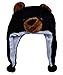 Joyhy Unisex Winter Plush Ear Flap Animal Hats Black Bear