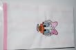 Embroidered Baby Bib - Daisy Trimmed in Pink