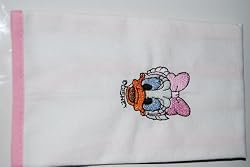 Embroidered Baby Bib - Daisy Trimmed in Pink