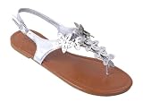 Womens Roman Gladiator Sandals Flats Thongs Shoes W/Flowers 4 Colors