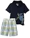 Nannette Boys 2-7 Polo Top With Plaid Shorts,Navy/Green,5 Nannette Boys 2-7 Polo Top With Plaid Shorts,Navy/Green,5