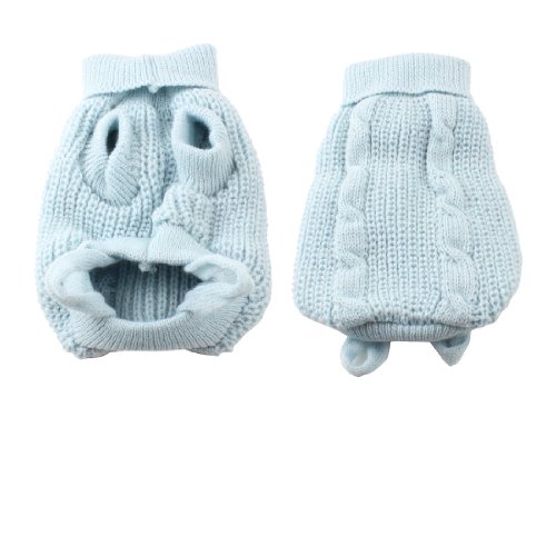 Water & Wood Light Blue Turtleneck Knitting Pet Dog Cat Clothing Sweater Coat XXS