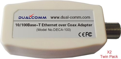 Dualcomm Ethernet over Coax (EoC) Adapters (DECA-100) - Twin Pack On Sale