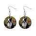 boston terrier - Boston Terrier Dangle Button Earrings