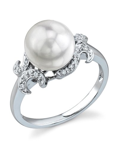 Akoya Pearl & Diamond Crown Jewel Ring
