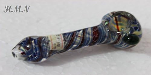 Blue, Purple, White Beautiful dichroic Stripes Pocket Pipe 4" Candle Holder