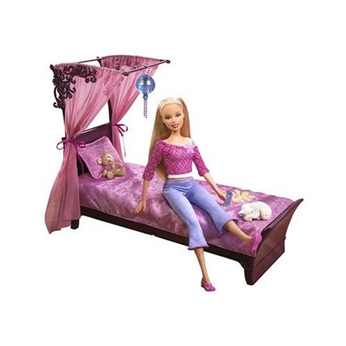 Childrens Toyshop  Toys : Barbie Bed & Doll Bedroom Gift Set