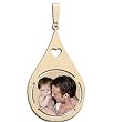 Custom Photo Pendant  Tear Drop Shaped Pendant with Heart Cut-out Solid 14k Yellow Gold Photo Pendant Picture Charm Created From Your Favorite Photo