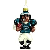 Sc Sports Philadelphia Eagles Glass Football Player Ornament Size: Set Of 2