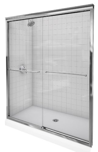 KOHLER K-702207-L-SHP Fluence 3/8-Inch Thick Glass Bypass Shower Door, Bright Polished Silver