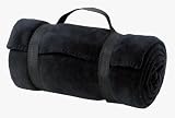 Port and Company - Fleece Value Blanket with Strap, Black