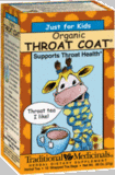 Just for Kids Organic Throat Coat Tea 18 Bags Traditional Medicinals Teas