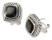 Black Mother of Pearl Earrings in Sterling Silver with 14K Gold Accents