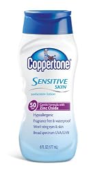 Coppertone Sensitive Skin Body Lotion SPF 50, 6-Ounce Bottles (Pack of 3)
