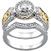 14K Two Tone Gold Diamond Bridal Engagement Ring