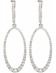 14K White Gold Diamond Earrings - 1.25 Ct. -- LIFETIME WARRANTY