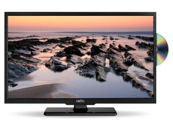 12V TV by Cello the C22EFF with DVD / USB PVR record / Freeview and an ultra slim cabinet front