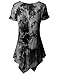 Doublju Scoop Neck Solid/Tie Dye Tunic Top with Asymmetrical for Women with Plus Size Black 2XL