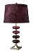 Dimond D1880 15-Inch Width by 27-Inch Height Vidrio Table Lamp in Brushed Steel and Plum Blown Glass with Purple Flocked Faux Silk ShadeLiner