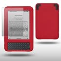 AMAZON KINDLE 3 RED SILICONE SKIN CASE WITH SCREEN PROTECTOR BY CELLAPOD CASES