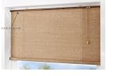 Natural Dark Brown - Wicker Roll Up Roller Blind / Blinds - 180x160cm