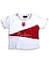 Miss Jeans - Girls Short Sleeved Tee, White, Red