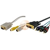10 FT DVI-I to 3 RCA Component RGB Cable + VGA to S-Video / RCA Adapter