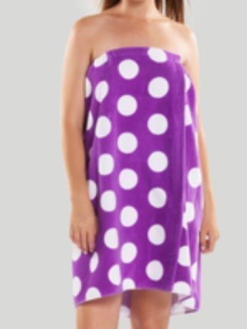 Spa Wrap Towel Wrap lavender and white polka dot