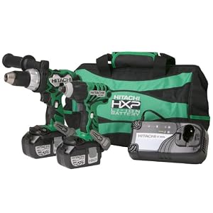 Hitachi KC18DCL 18-Volt Lithium Ion Impact Driver and Hammer Drill Combo Kit by 