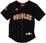 MLB Boys' Baltimore Orioles Screen Print Baseball Jersey, Black, Large