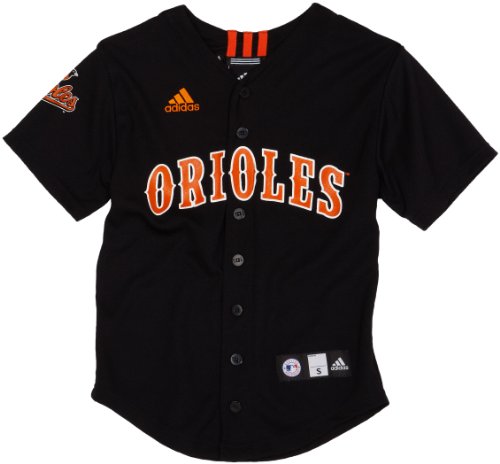 MLB Boys' Baltimore Orioles Screen Print Baseball Jersey, Black, Medium