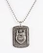 Diabolik 85258 Pewter Crowned Heart Heavy Rocker Dog Tag Pendant