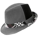 Unisex FASHION TRILBY with Checked Trim hat H41