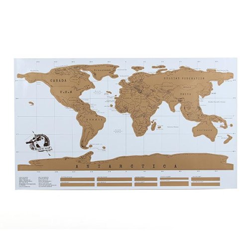 examen Scratch mondiale Carte murale Affiche En Tube