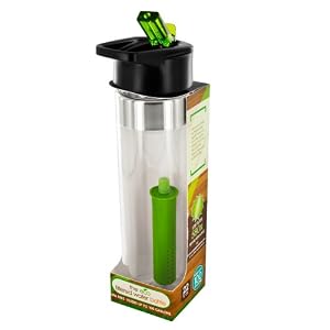Smart Planet EC-32G 22-Ounce Eco Filtered Water Bottle, Green Filter/Sipper