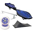 Razor Ripstik BLUE Caster Board Skate Board w/ Deluxe Accessory Kit (Punk Rail & Ramp)